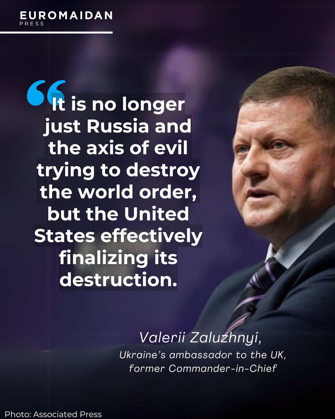 Zaluzhnyi met en garde contre les concessions US à la Russie