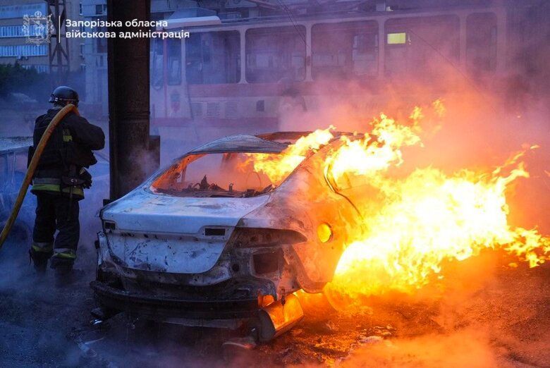 PHOTO REPORT: Zaporizhzhia industrial facility hit by Russian missile strike, civilians killed and wounded.
