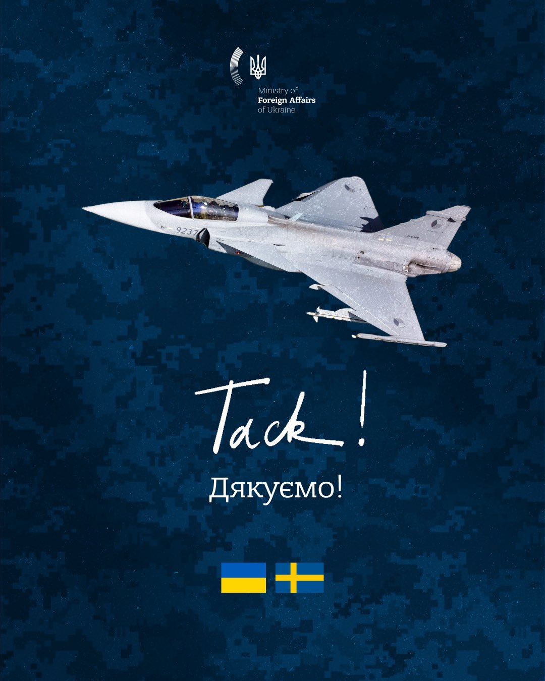 Ukraine thanks Sweden for Gripen jets to strengthen defence
