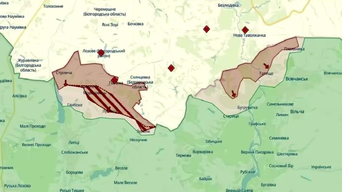 Russians capture three more settlements, fighting near Volchansk