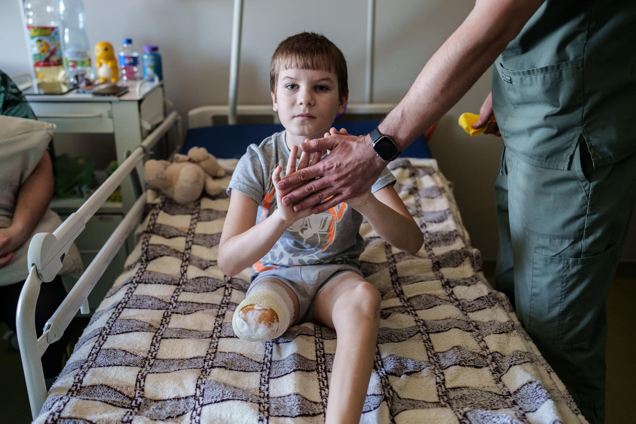Sashko, 11, lost leg in Russian shelling, dreams of home with prosthetic