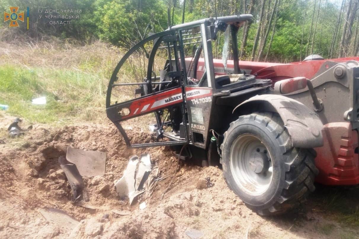Tractor hits explosive device in Chernihiv Oblast, driver injured