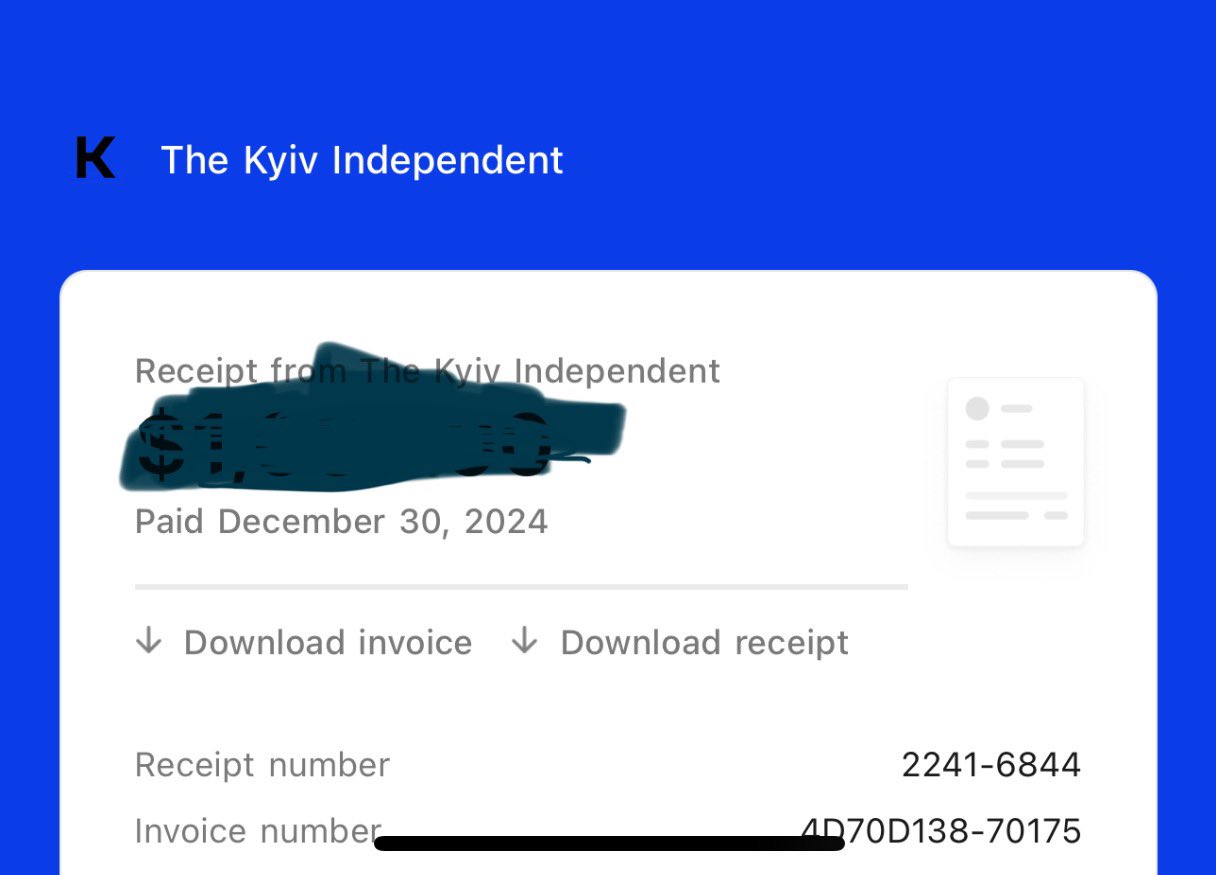 Mylovanov’s public support and donation to Kyiv Independent