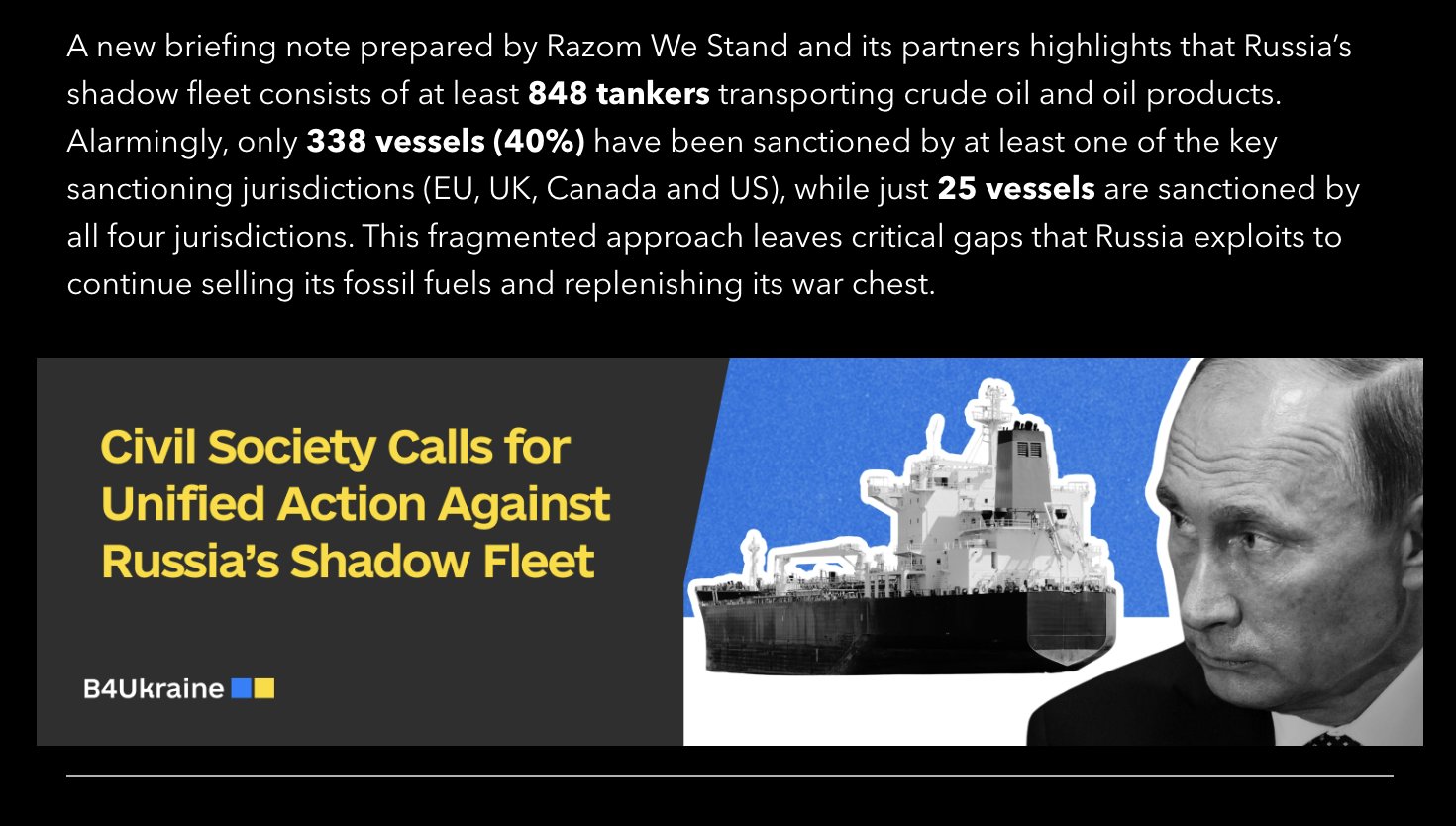 EU and allies to address Russian shadow fleet threat with targeted sanctions