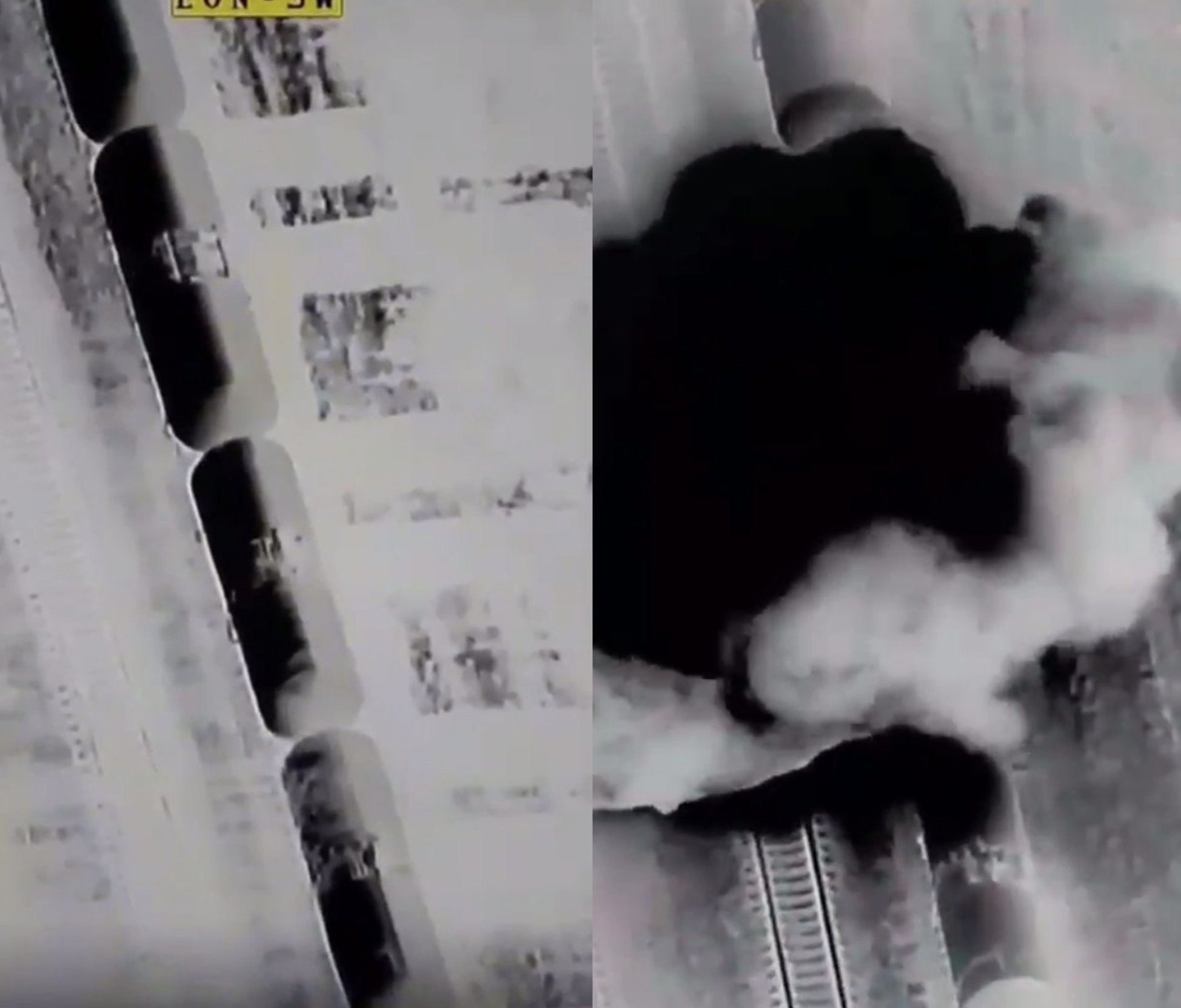 Ukrainian TB2 drone strikes Russian fuel train inside Russia