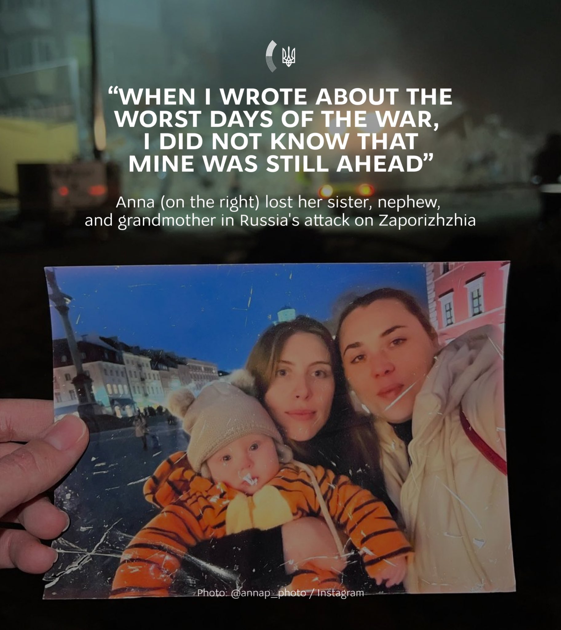 Russia kills mother, baby and grandmother in Zaporizhzhia