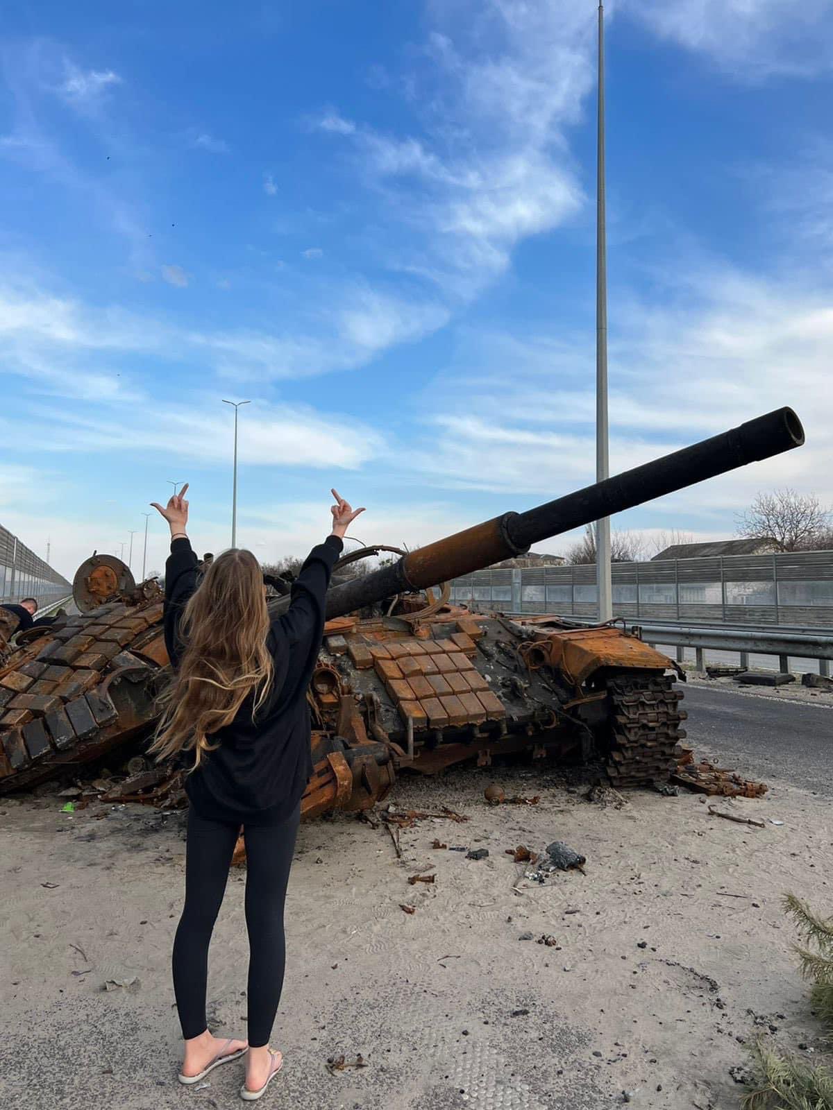 Russian T-72B not welcome at Zhytomyr Highway west of Kyiv