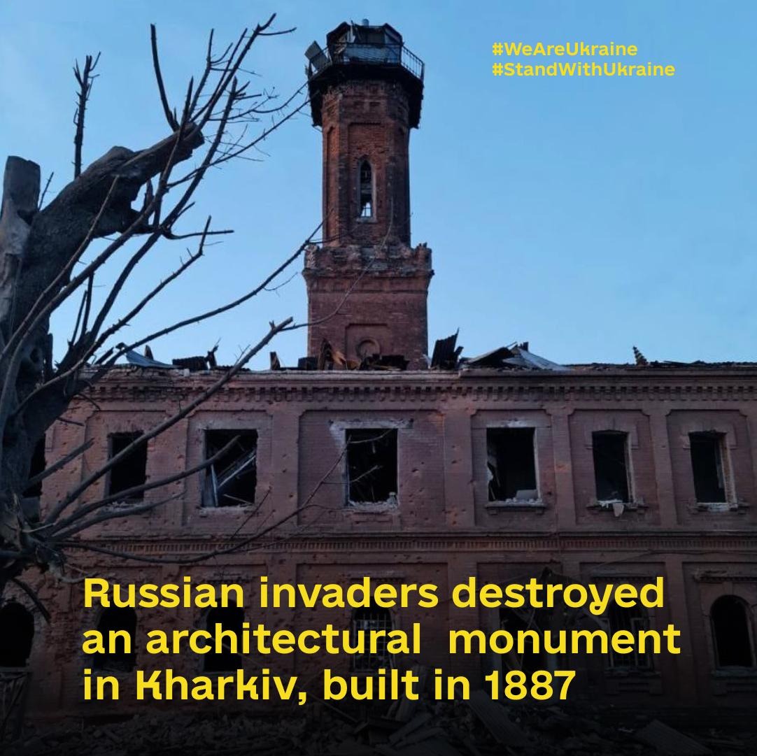 Russian troops destroy historic fire department in Kharkiv