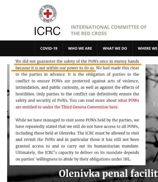 ICRC: safety of Azovstal POWs under Russian custody