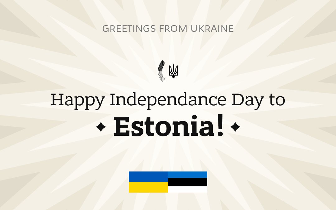 Ukraine congratulates Estonia on Independence Day and thanks for support
