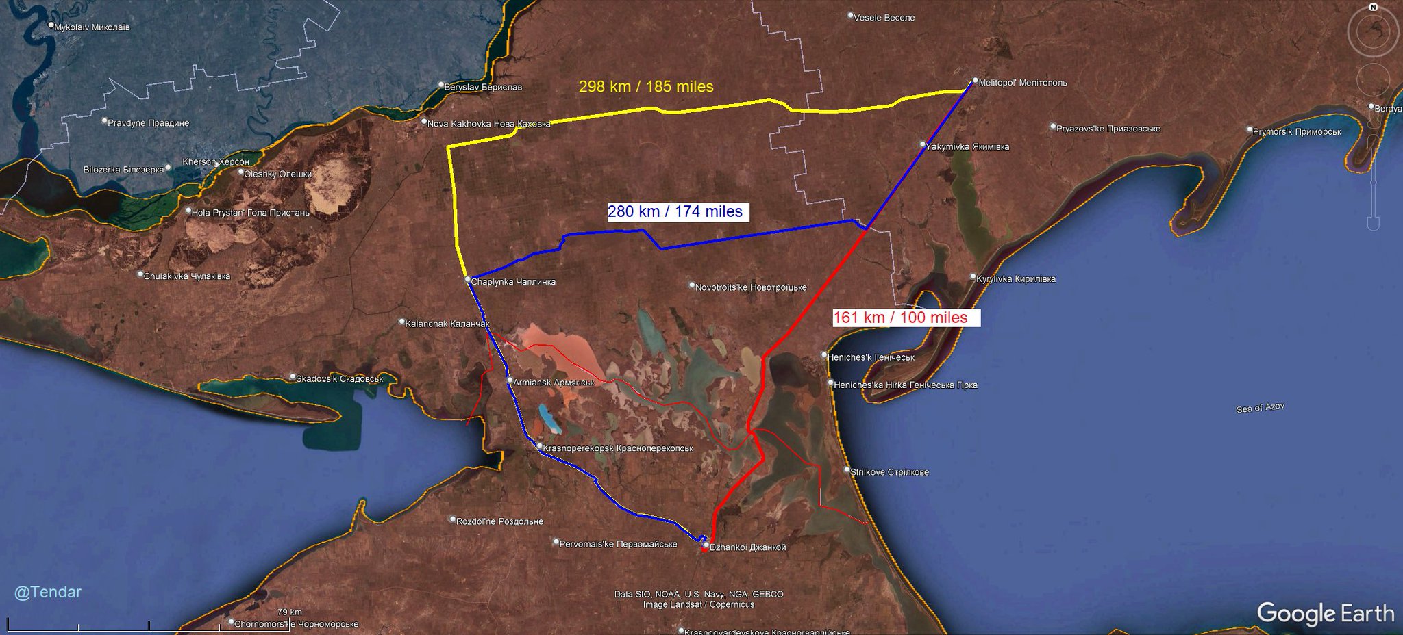 UAF strikes on Chonhar bridge add 100 km to Russian GLOCs
