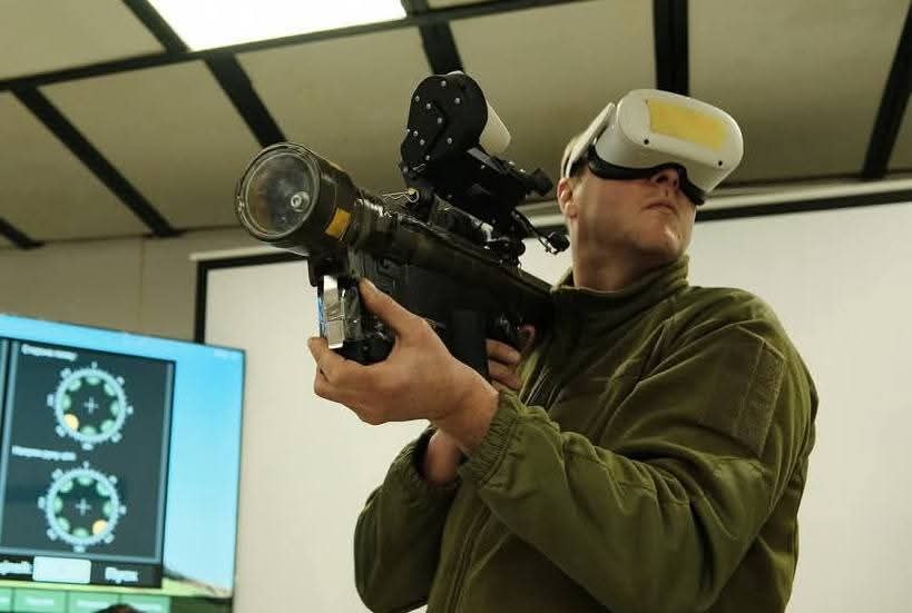 Modern interactive shooting range for air defense training with Browning M2 and Stinger