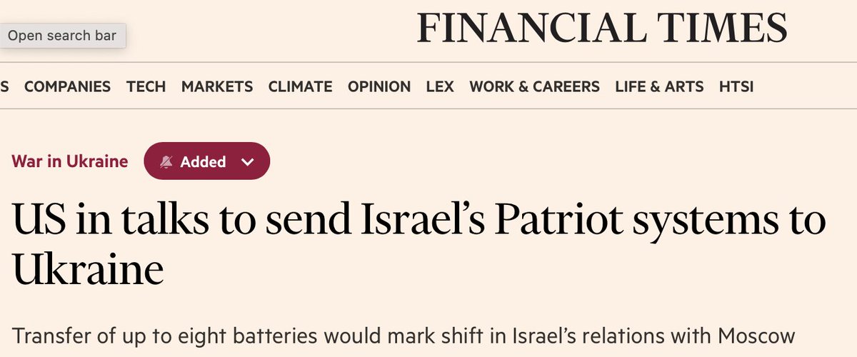 US, Israel, Ukraine discuss sending Patriot systems to Kyiv