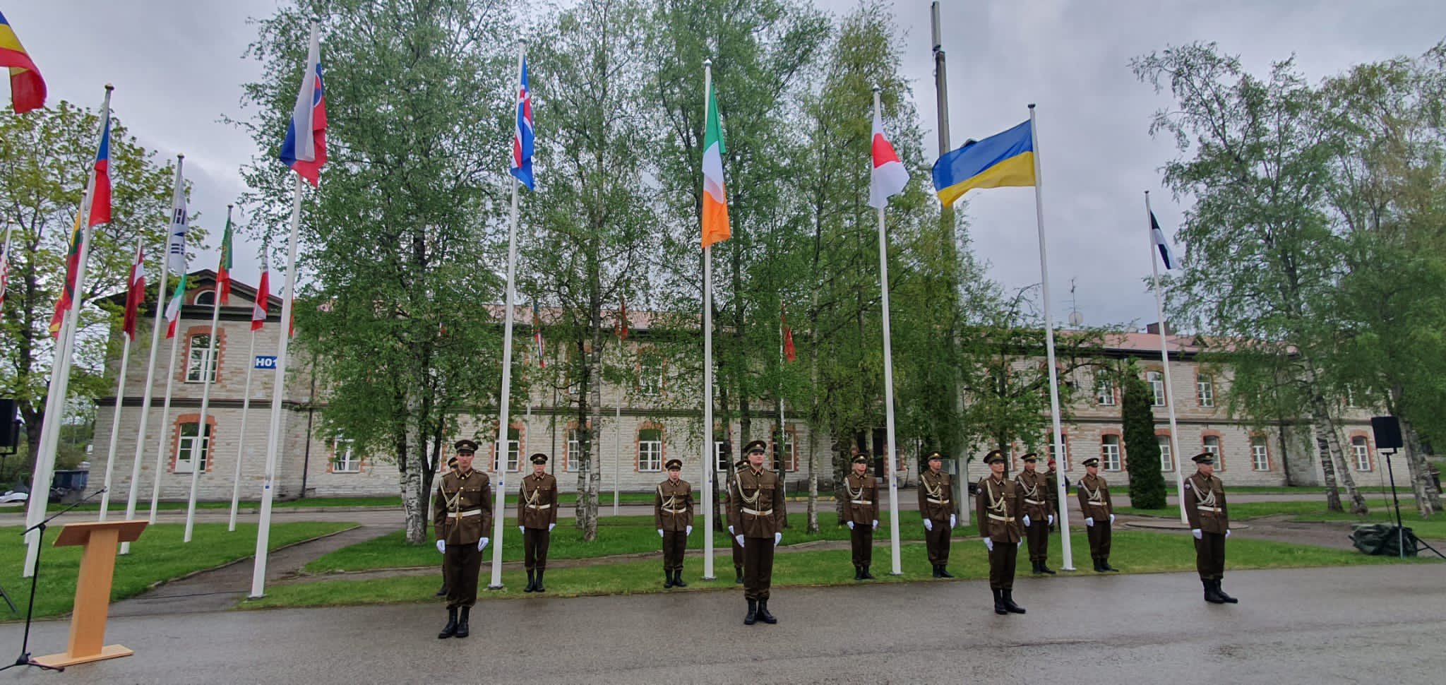 Ukrainian flag raised at NATO cyber defence centre in Tallinn