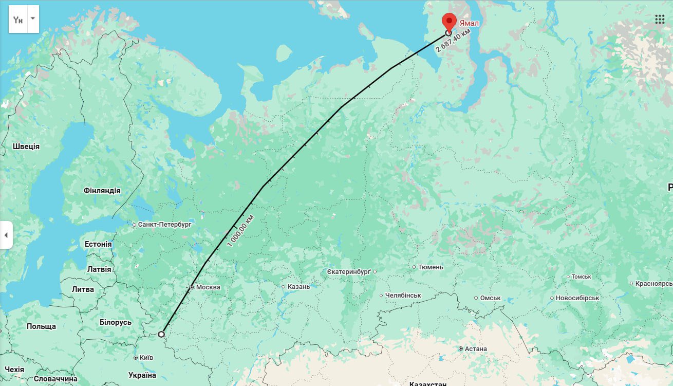 Missile threat in Yamal, Russia, over 2,500 km from Ukraine