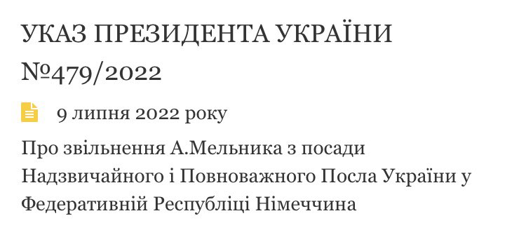 Zelensky fires Ukraine’s Ambassador to Germany Andriy Melnyk