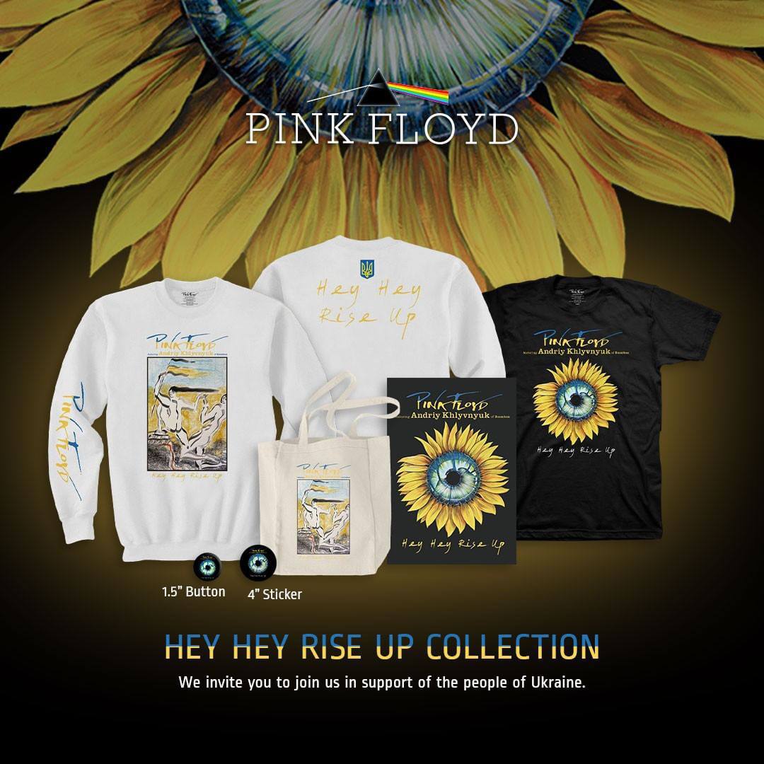 Pink Floyd releases charity merch “Hey Hey Rise Up” supporting Ukraine
