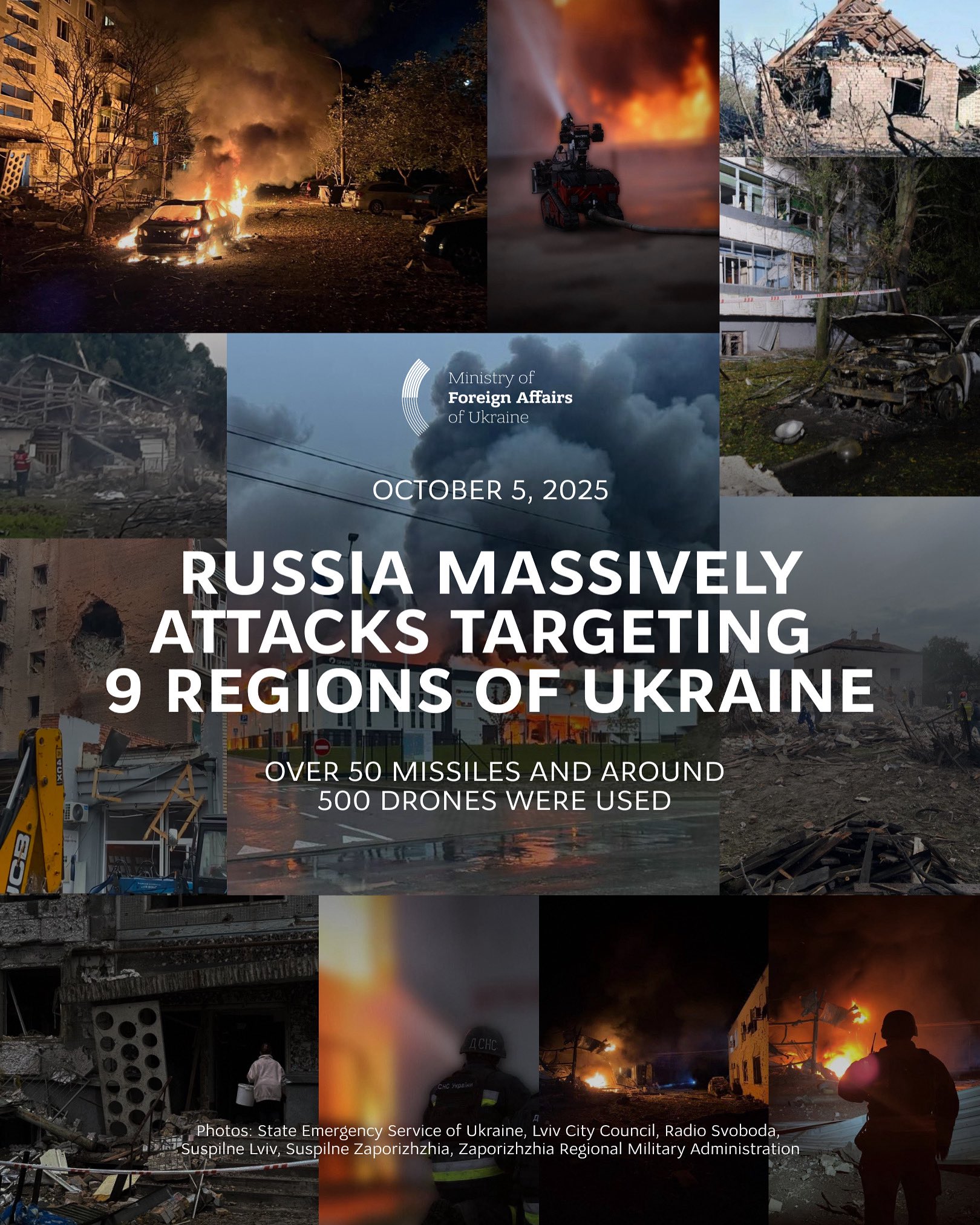 Russia kills five in Ukraine across multiple regions on October 5