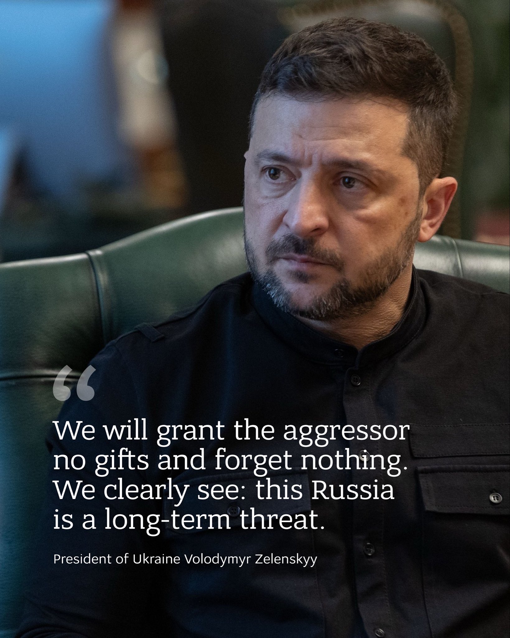 Zelenskyy urges common pressure on Russia, no rewards for terrorists