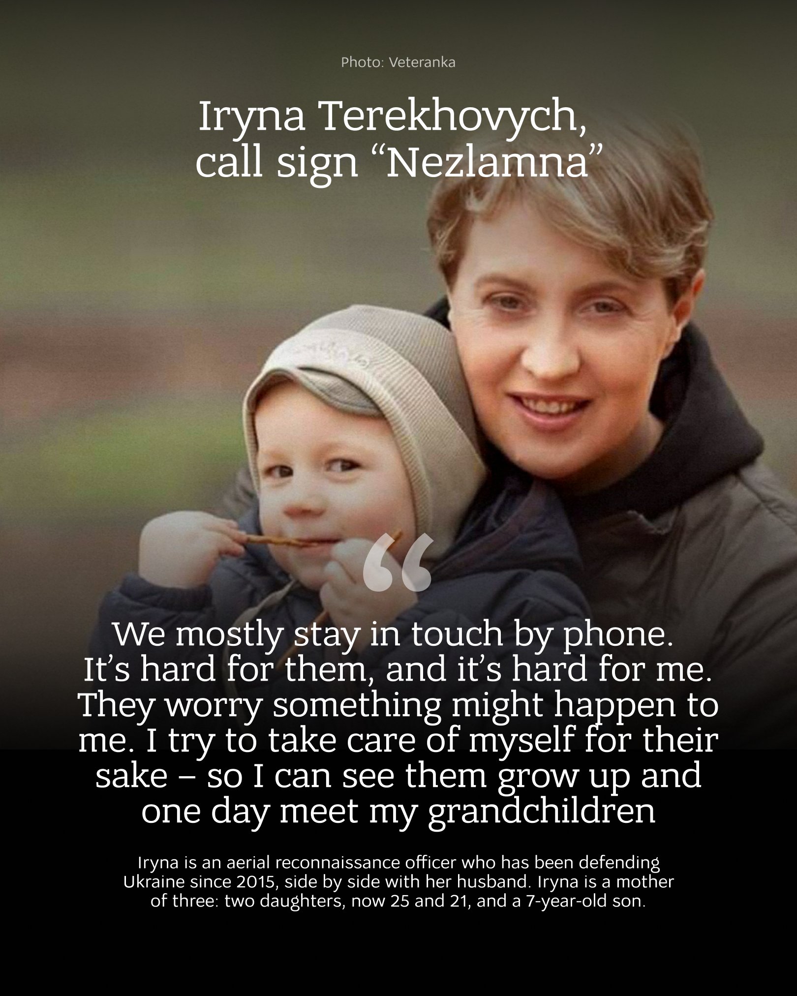 Story of Ukrainian defender Iryna Terekhovych, call sign Nezlamna