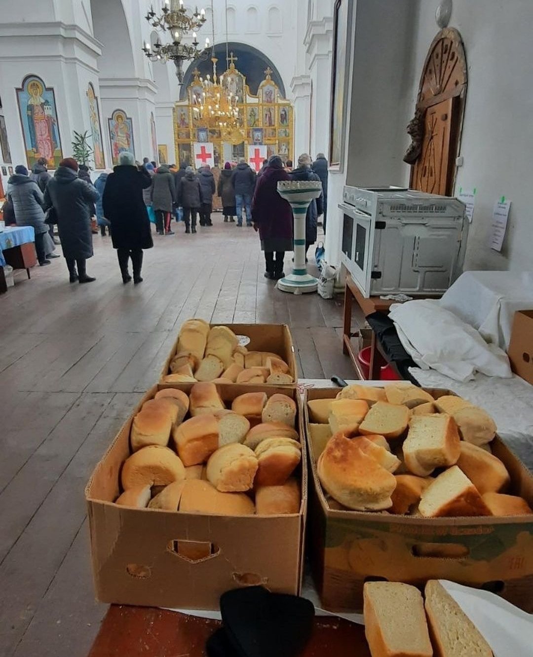 Okhtyrka church basement bakery with mill feeds community and others