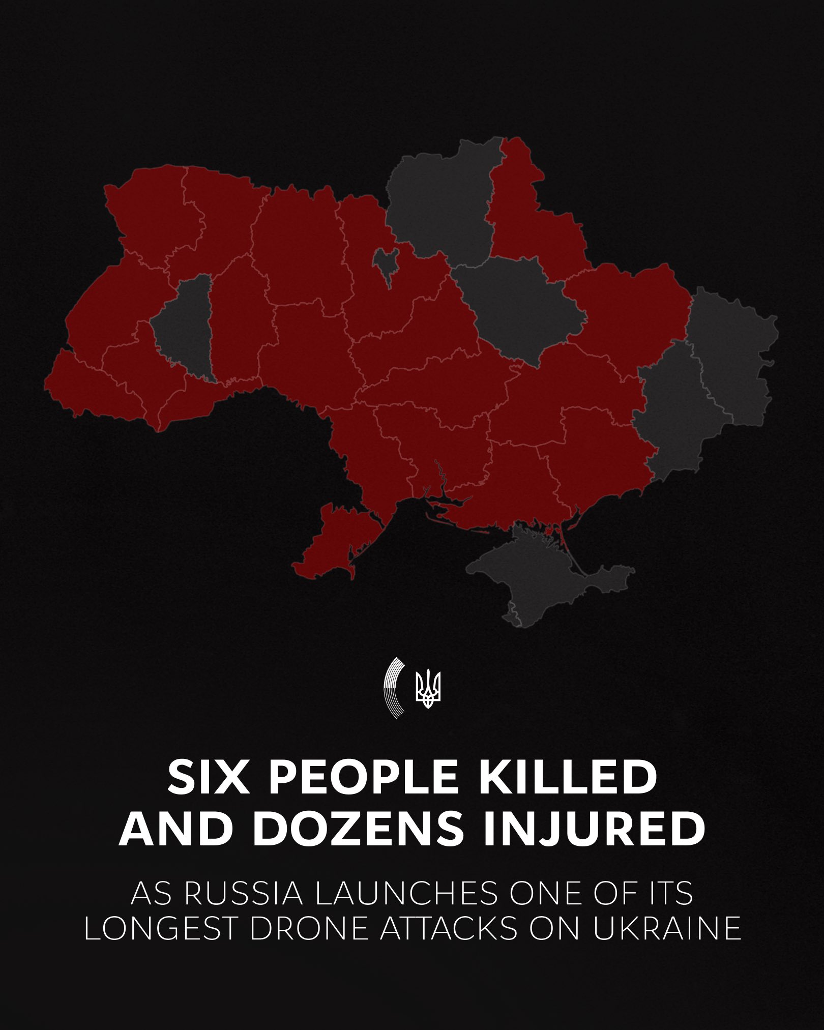 Russia’s longest mass drone attack kills six in Ukraine