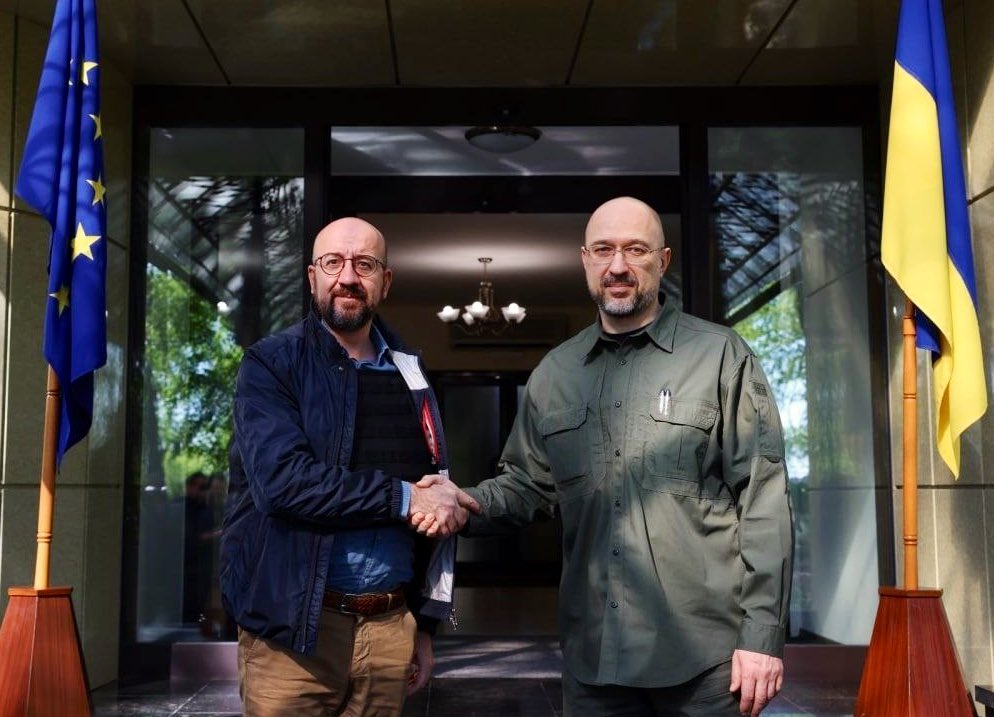 Charles Michel meets Ukrainian PM Shmyhal in Odesa